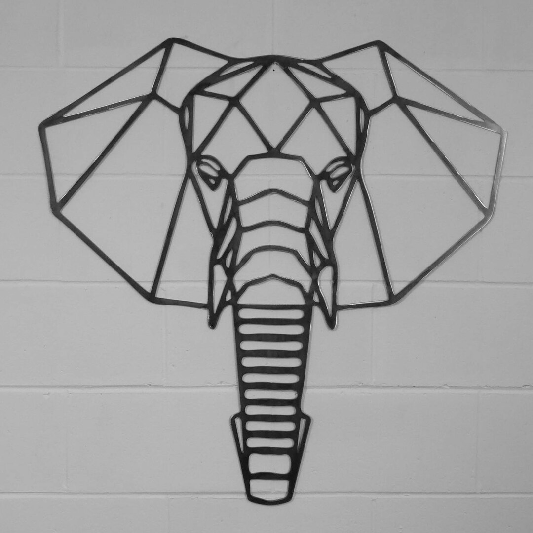 Geometric Elephant Wall Art Etsy