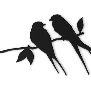 Barn swallows Love birds metal tree art metal bird garden decoration Steel Rusty Silver Copper Gold Black, a lovely gift, present image 10