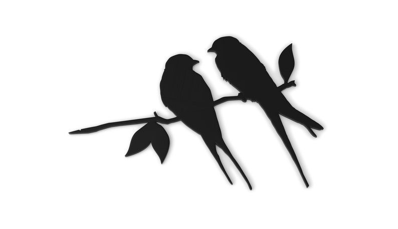 Barn swallows Love birds metal tree art metal bird garden decoration Steel Rusty Silver Copper Gold Black, a lovely gift, present image 10