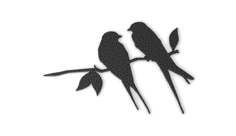 Barn swallows Love birds metal tree art metal bird garden decoration Steel Rusty Silver Copper Gold Black, a lovely gift, present image 8