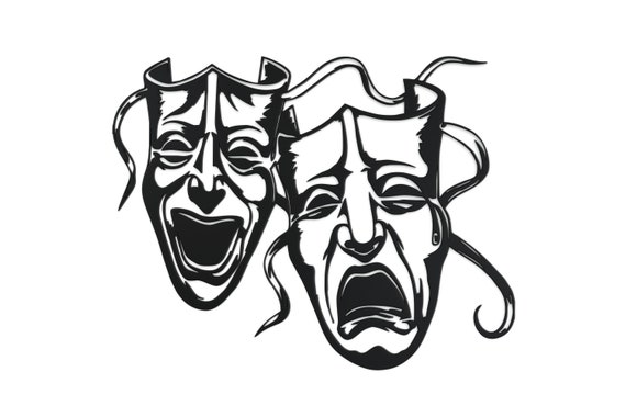 Comedy and Tragedy Theatre Masks Metal Steel Wall Art Home Garden  Decoration Sign Gift, Present, Drama -  Israel