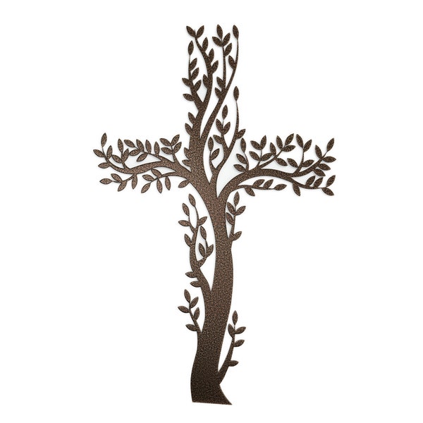 Baum Zweig Kreuz Form Metall Stahl Wand Kunst Haus und Garten Dekoration, Geschenk, Geschenk, Jahrestag, Hochzeit, Taufe, Ostern, Weihnachten