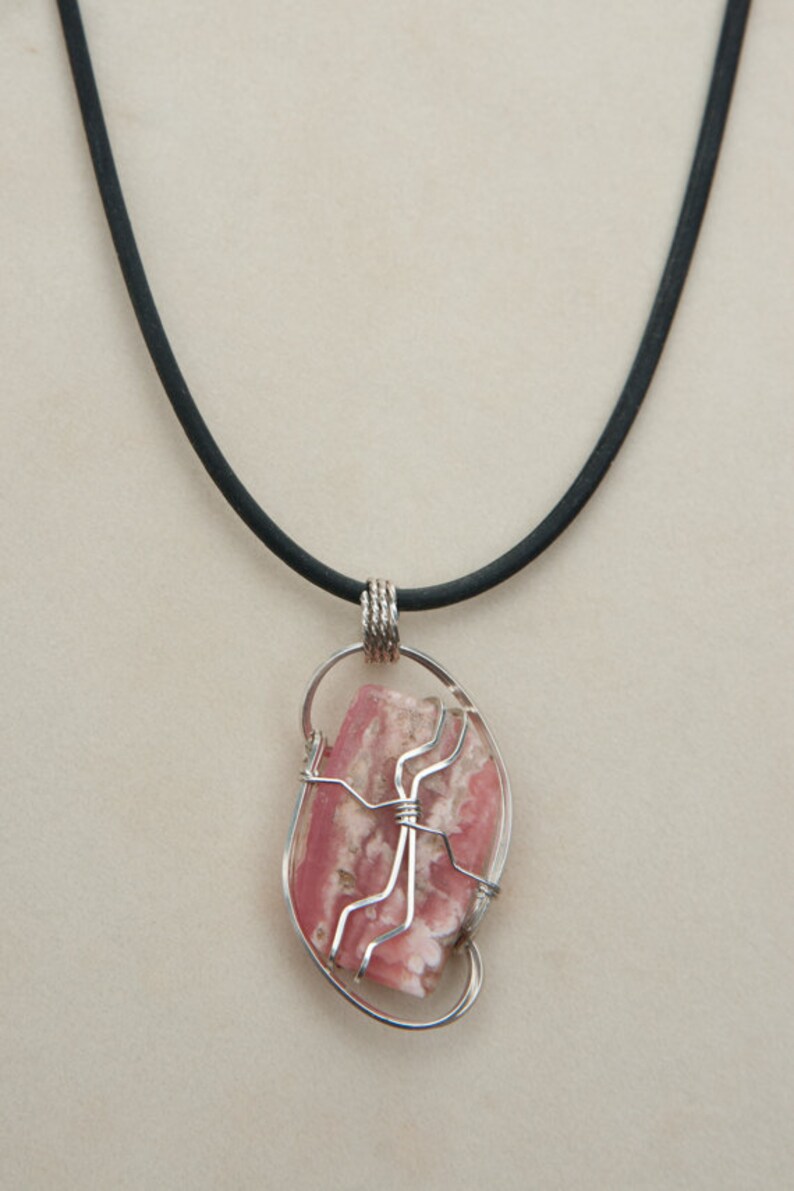 Collier Pendentif En Argent Sterling Avec Rhodochrosite - Marque BUTW - Neuf Avec étiquettes - Fabriqué Aux USA