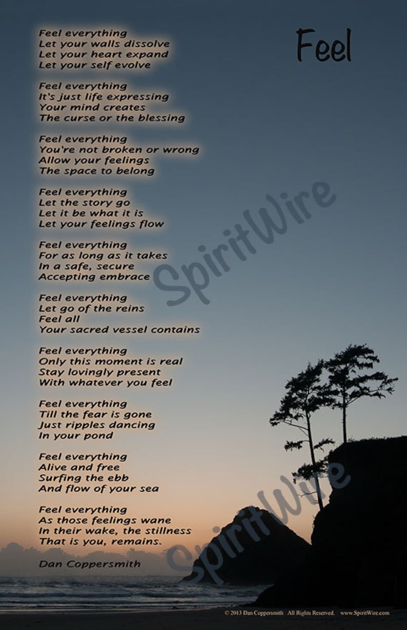 Feel Poem by Dan Coppersmith, Guided Meditation Poem, Uplifting Poem & Photography, Inspirational Poem, Spiritual Poem image 1