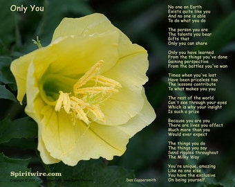 Only You Poem by Dan Coppersmith, Celebrate Your Uniqueness, Uplifting Poem & Photography, Feel Good Poem