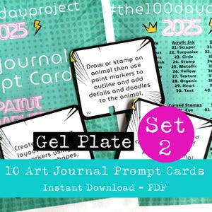 Placa de gel - Cartões de lembrete de diário de arte - Projeto de 100 dias - Dia 11-20