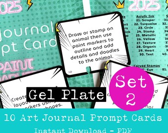Gelplaat - Art Journal-promptkaarten - 100 dagen project - dag 11-20