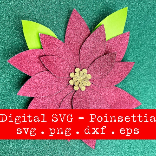 Poinsettia Flower | Christmas SVG | Paper Flower | SVG | Digital file