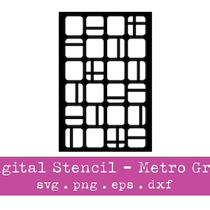 Digital Stencil | Metro Grid Pattern | SVG | Vector File