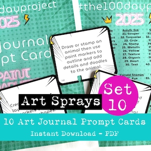 Art Sprays - Cartões de lembrete para diário de arte - Projeto de 100 dias - Dia 91-100
