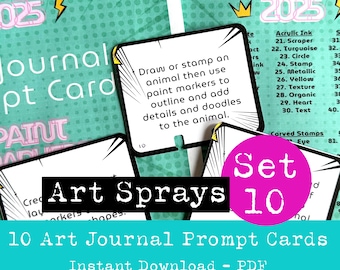 Art Journal-promptkaarten – set van 10 (digitale download)