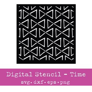 Digital Stencil | Time Pattern | SVG | Vector File