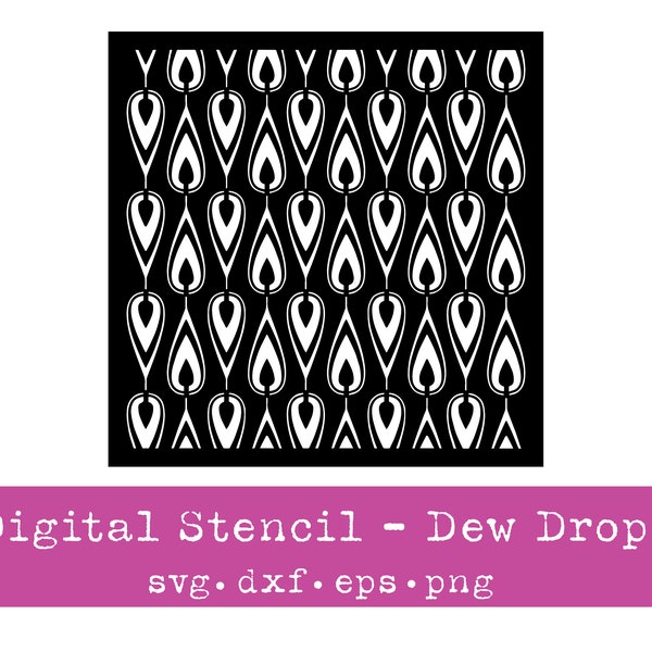 Digital Stencil | Dew Drops pattern | SVG | Vector File