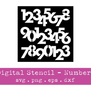 Digital Stencil | Numbers Pattern | SVG | Vector File