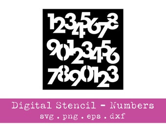 Digital Stencil | Numbers Pattern | SVG | Vector File