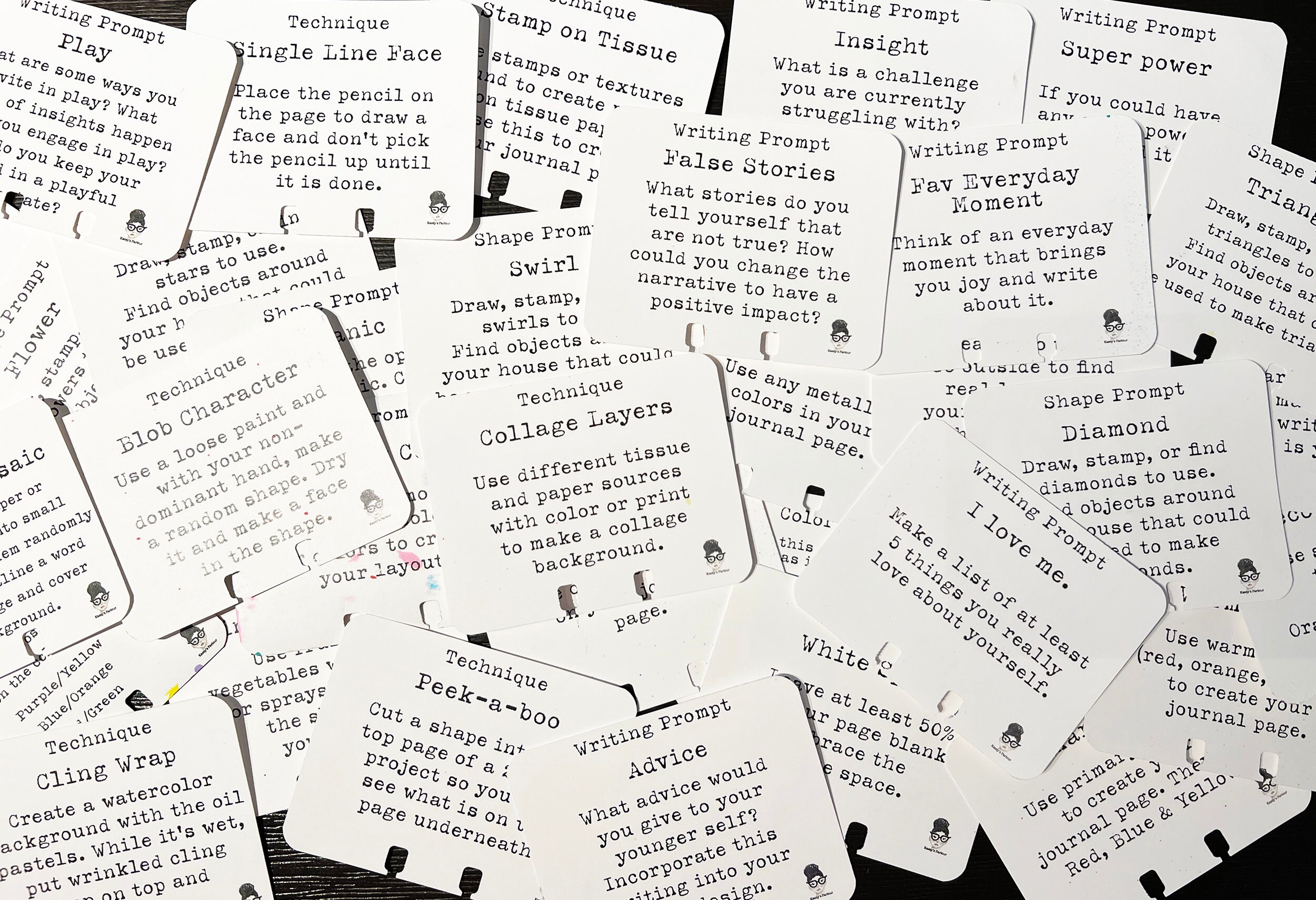 48 Art Journal Prompt Cards SET 1 Printable PDF Journal Etsy