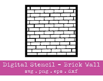 Digital Stencil | Brick Wall Pattern | SVG | Vector File