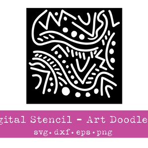 Estêncil Digital | Arte Doodles 2 | SVG | Arquivo vetorial