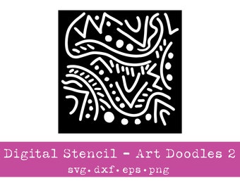 Digital Stencil | Art Doodles 2 | SVG | Vector File