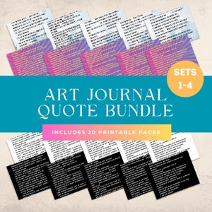Art Journal Quotes Bundle | Junk Journal Words | 20 pages | Printable PDF | Digital Download | Ephemera