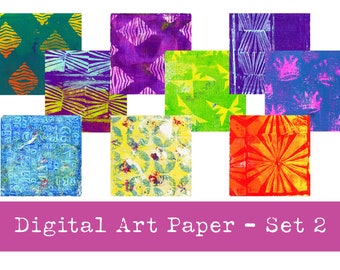 Digital Art Paper / Set 2 / File JPG / 6x6 / Trasferimento immagini / 9 Disegni