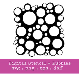 Pochoir à bulles | Masque | Pochoir numérique | SVG | Fichier vectoriel