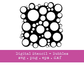 Bubbles stencil | Mask | Digital Stencil | SVG | Vector File