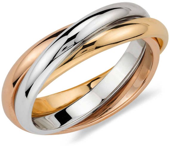 14K Gold Trinity Ring 3mm | Etsy