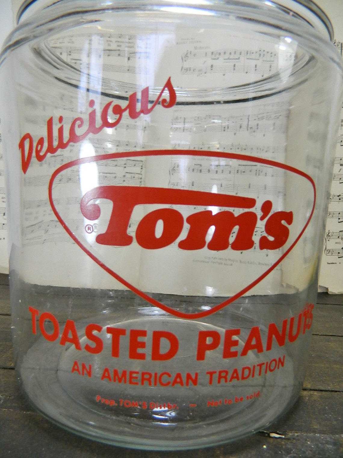 Toms Toasted Peanuts Jar with Lid Reproduction Toms Jar Etsy