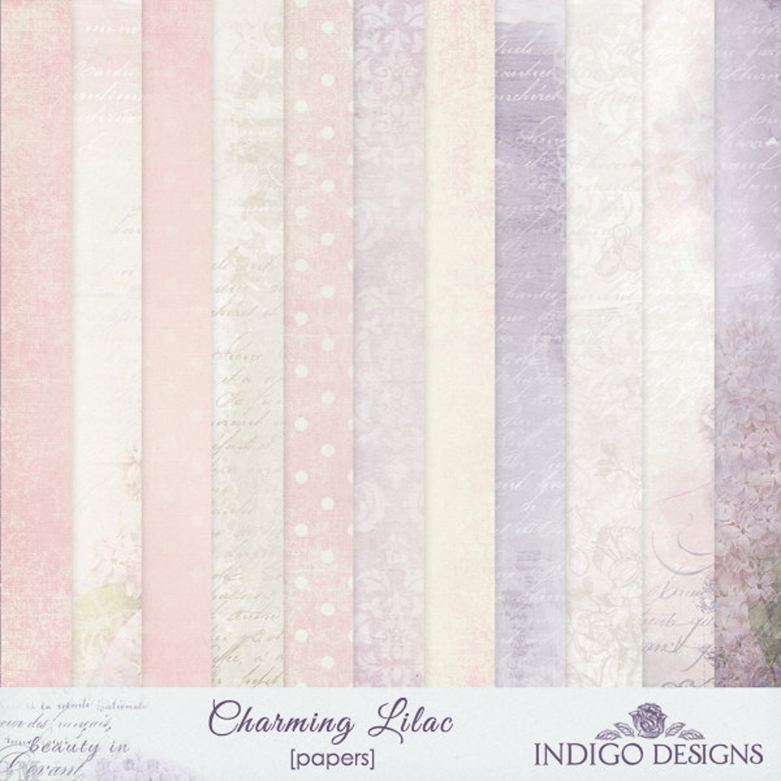 Charming Lilac Digital Scrapbook Kit D044 Instant Etsy