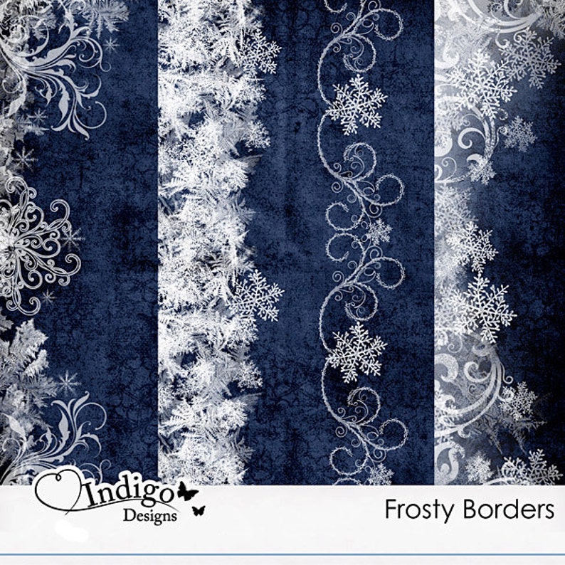 Max 60% Ranking TOP8 OFF Frosty Borders - Digital Scrapbook Border Overlays an Personal
