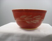 Vintage Pyrex Autumn Harvest 402 Mixing Bowl 1.5 L 1 1 2 QT Nesting Wheat Stalks Wheat Harvest
