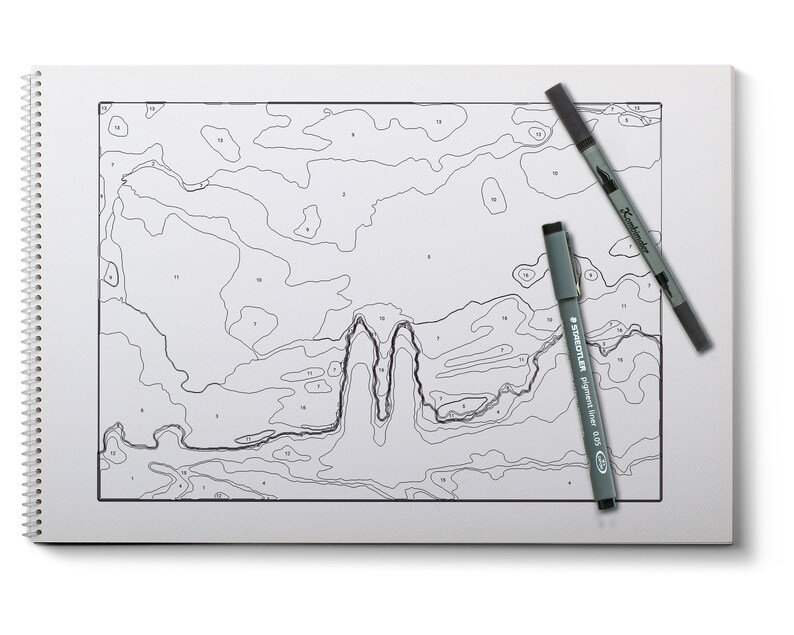 Printable Paint by Numbers Downloadable Coloring Page for | Etsy