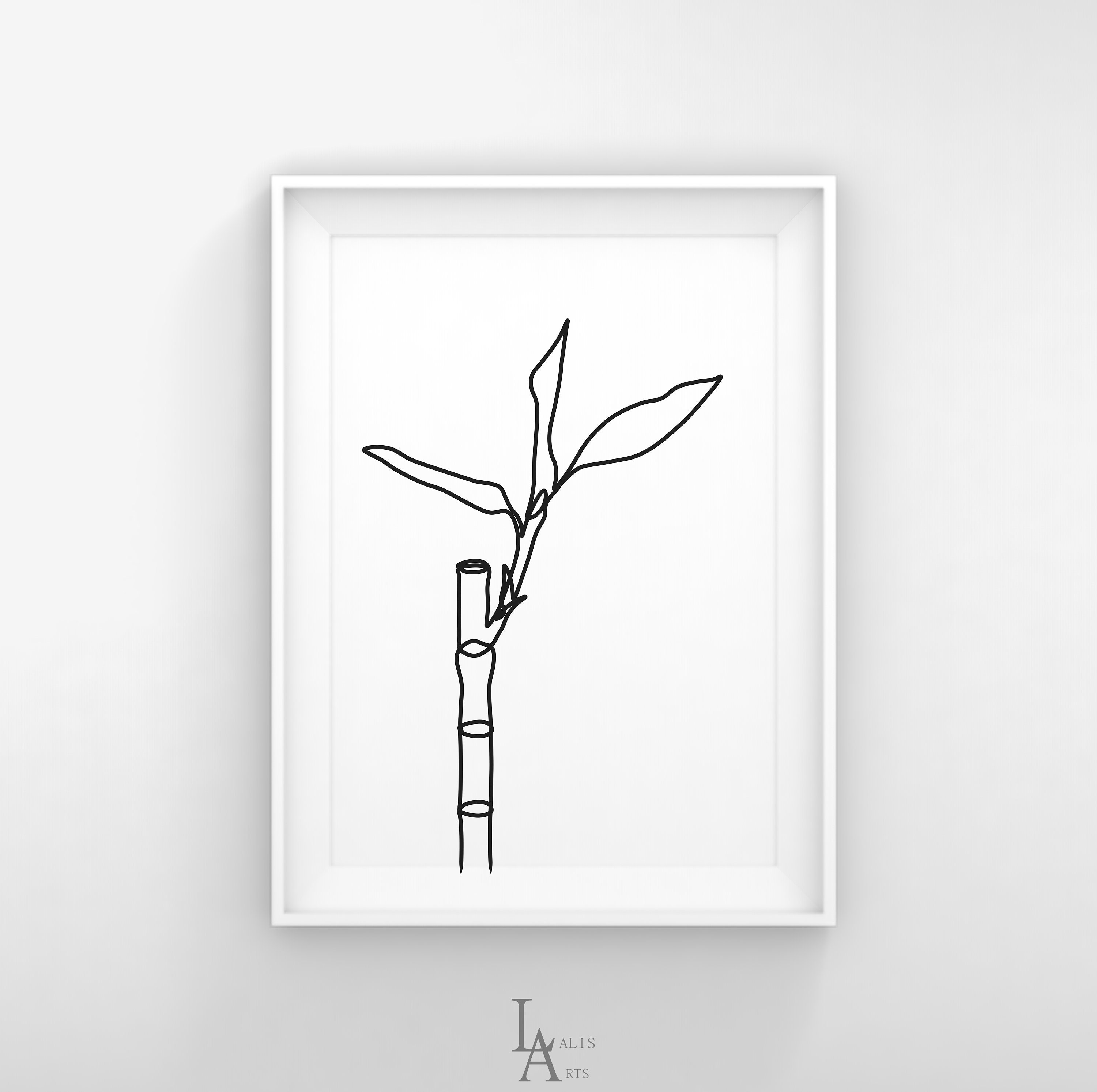 Minimalistische Schwarz Und Weiss Gluck Bambus Wand Dekor Etsy