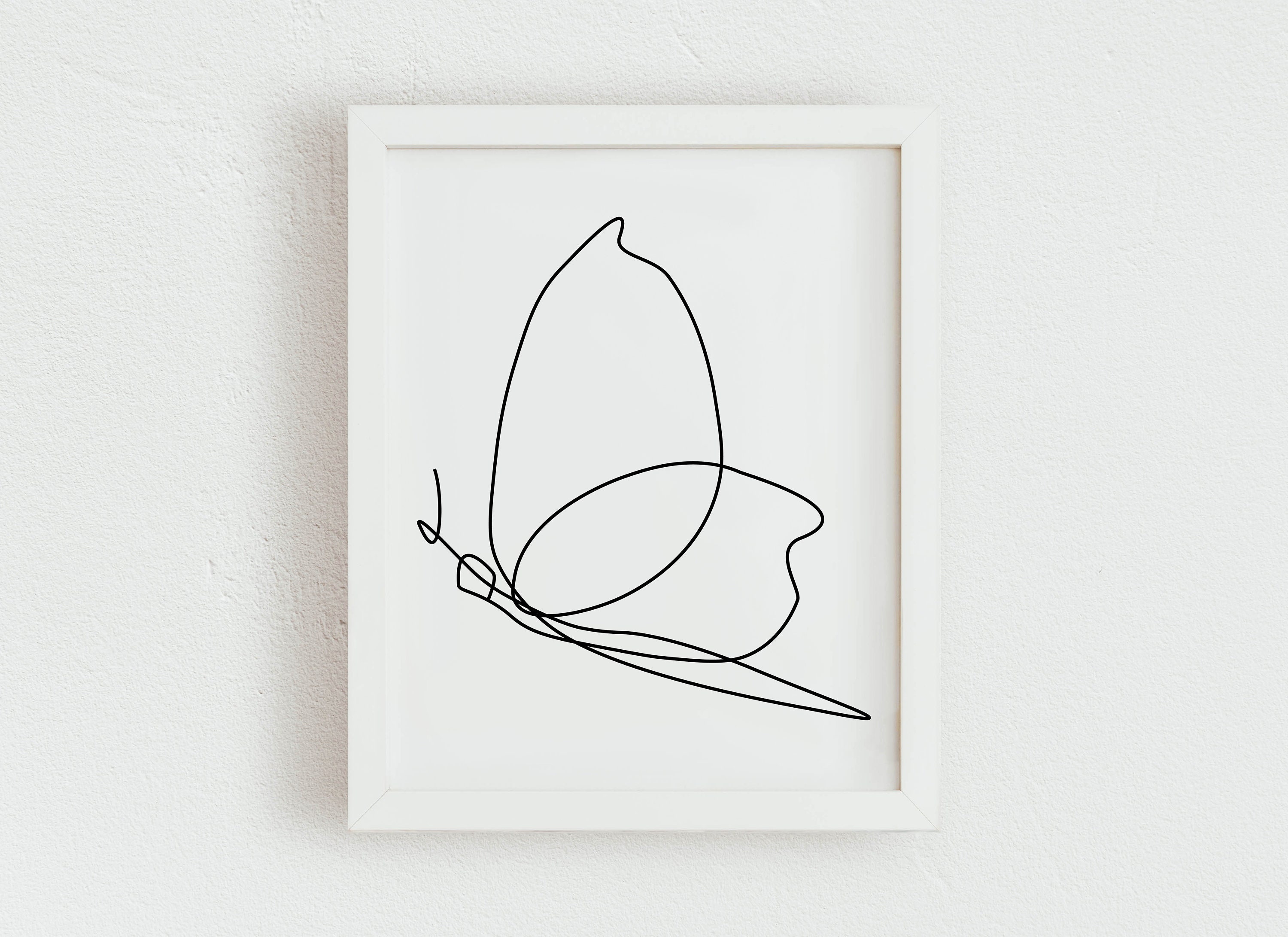 Schmetterling Kontinuierliche Linie Zeichnung Schwarz Und Etsy
