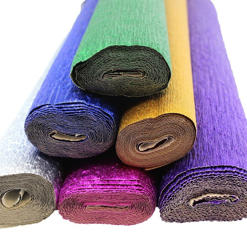 Just Artifacts Premium Metallic Crepe Paper Rolls Choose Etsy