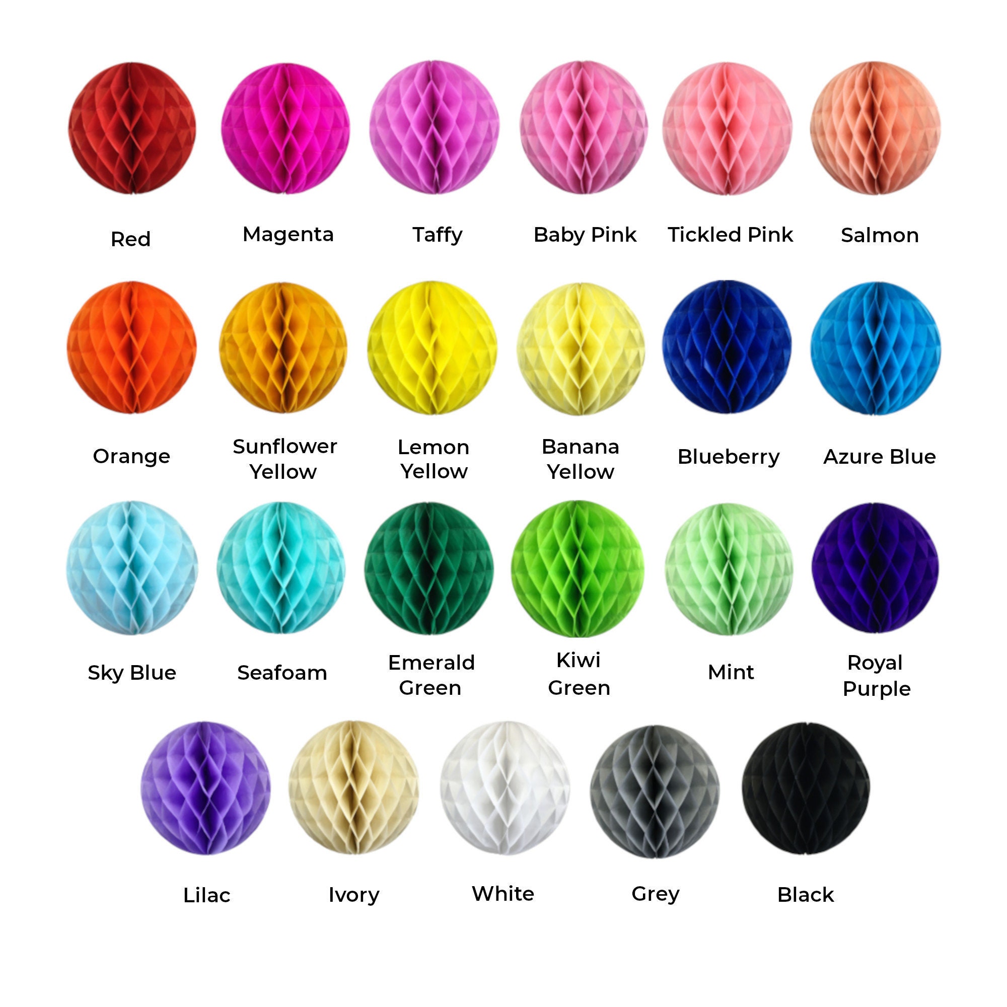 Just Artifacts 14" Colored Tissue Paper Honeycomb Balls - Choose…