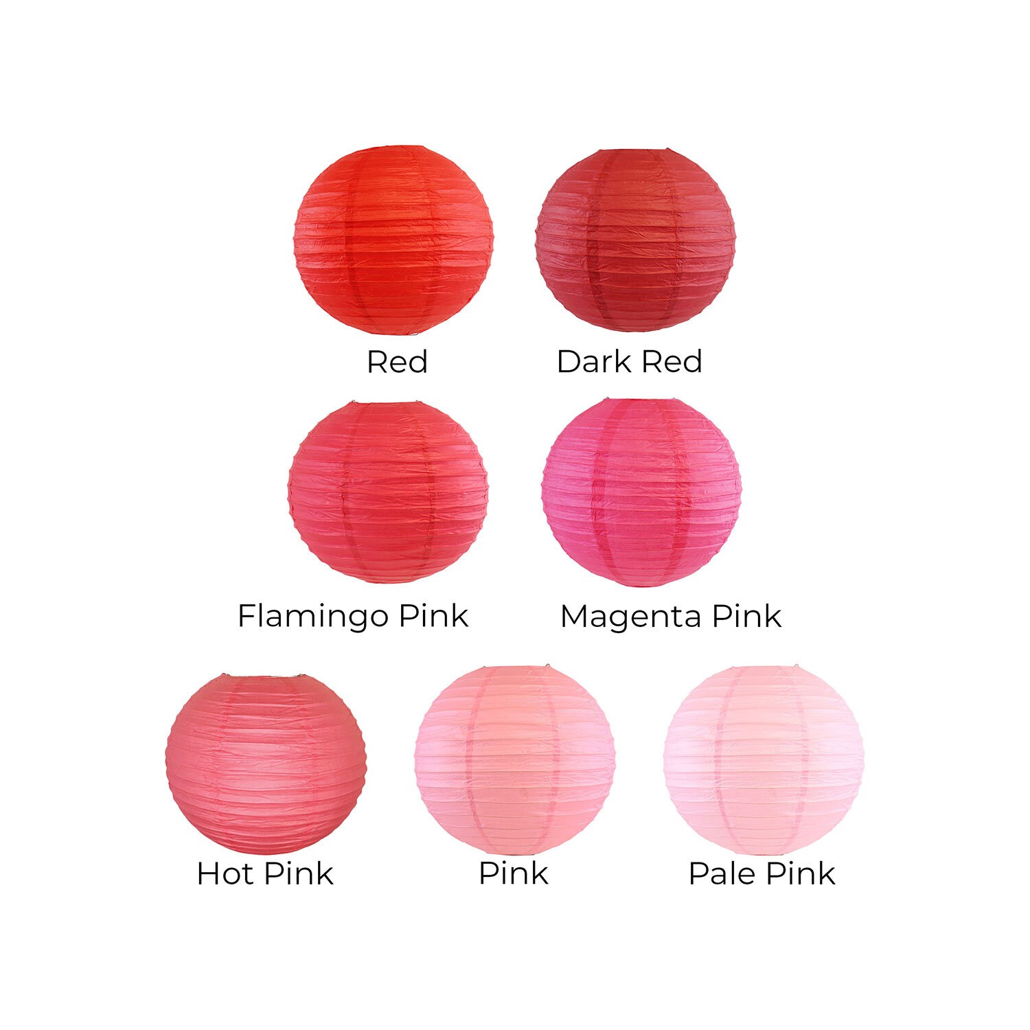 Just Artifacts Red Paper Lanterns - Choose your Size and Color! - Sha…