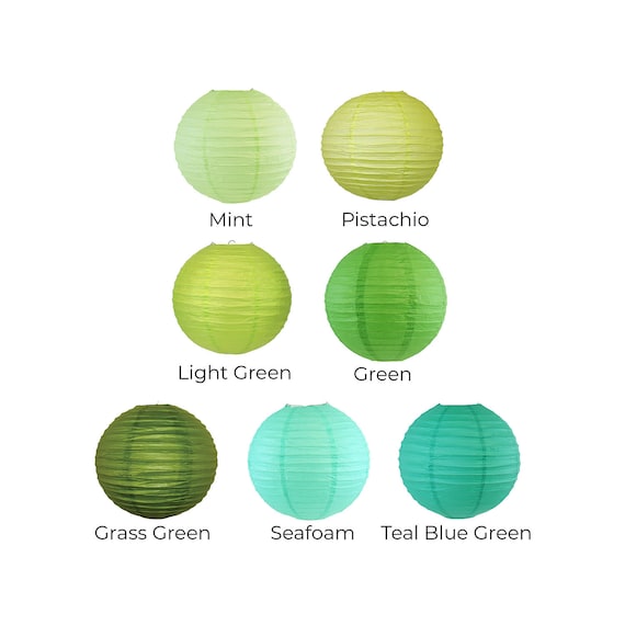 green paper lanterns