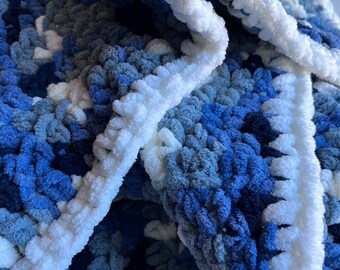 Handmade Baby Boy Chunky Baby Blanket, 20x25, Soft Hand Crocheted Newborn Blanket, Baby Gift, Baby Shower Gift, Travel Blanket, Photo Prop