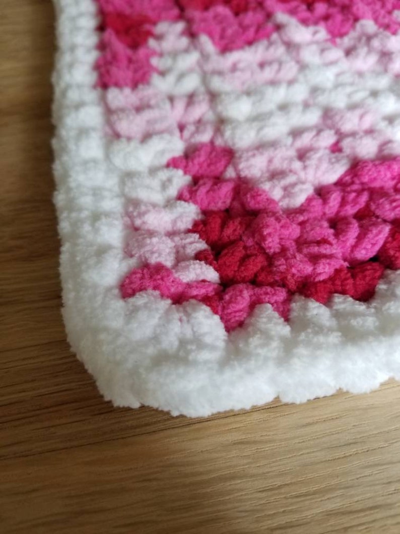 Valentine/'s Chunky Baby Girl Pink Blanket Car SeatTravel Chenille Blanket Baby Shower Gift Security Blanket Crochet Chunky Blanket