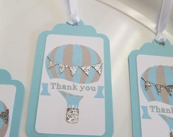 Hot air balloon favor tags,  Hot air balloon baby shower,  Hot air balloon decorations, hot air balloon party, hot air balloon birthday
