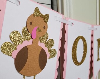 Turkey banner, little turkey banner, thanksgiving 1st birthday, Thanksgiving banner, Turkey birthday banner, 1st birthday banner, turkey