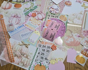 Sweet pumpkin harvest junk journal or scrapbook kit, mystery Pumpkin kit, Pumpkin ephemera
