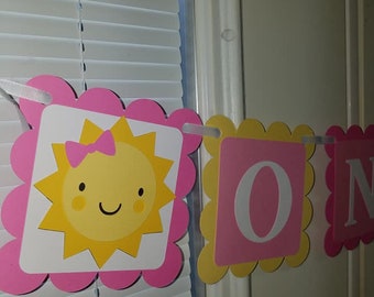 Sunshine first birthday, you are my sunshine, sunshine party, sunshine highchair banner, Sunshine birthday