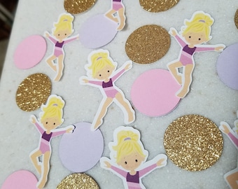 Gymnastics confetti, Gymnastics Birthday, Tumbling Party Decor, Gymnastics decoration