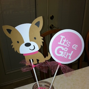 Dog Baby Shower centerpiece sticks, puppy baby shower,dog centerpiece, girl baby shower