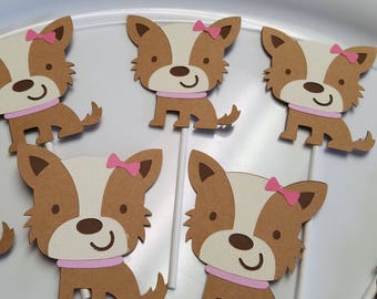 Puppy cupcake toppers, dog cupcake toppers, puppy party, puppy birthday