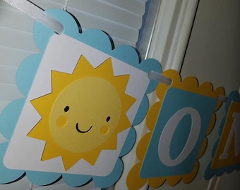 Sunshine first birthday, you are my sunshine, sunshine party, sunshine highchair banner, Sunshine birthday