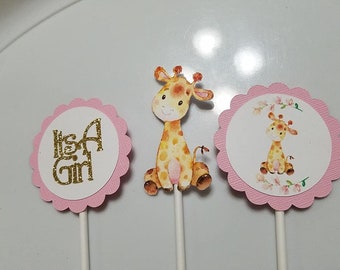 Giraffe centerpiece, giraffe baby shower, giraffe it's a girl, giraffe decorations,  giraffe party, giraffe its a girl